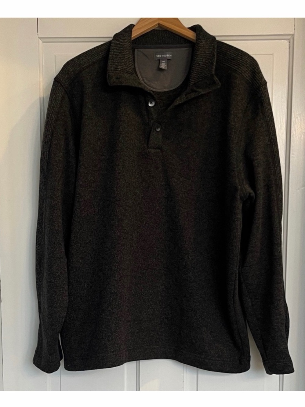 Van Heusen Charcoal Button-Up Sweater